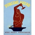 thumbnail image 2 of Herzog, Harry 12x14 White Modern Wood Framed Museum Art Print Titled - Forging ahead Works Progress Administration, 2 of 4