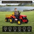 thumbnail image 3 of Aoile Ride On Tractor with Remote Control, 12V 7Ah Kids Electric Car with Detachable Trailer, 35W Dual Motors, 7-LED Lights for Kids 3-6, Red, 3 of 9