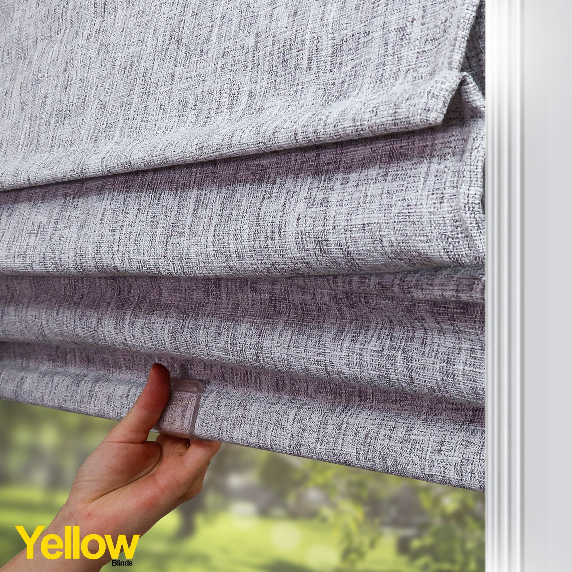 Yellow Blinds Cordless Blackout Roman Shade, Lexington Gainsboro - 48"W X 72"H