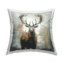 Stupell Industries Elk with Rustic Details Decorative Printed Throw Pillow, 18 x 18
