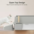thumbnail image 5 of Stainless Steel Cat Litter Box,XL High Sided Cat Litter Box with Poop Scooper/Footboard/Mat (Light Gray), 5 of 15
