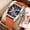 orange, variant on Watches for Men Relojes para Hombres White Wristwatch with Digital Analog Dual Time Display Countdown Stopwatch Punk Cool Design 5ATM Waterproof Mens Watch