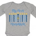 thumbnail image 4 of Inktastic 1st Hanukkah Candles Boys or Girls Long Sleeve Baby Bodysuit, 4 of 5