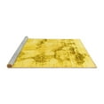 thumbnail image 2 of Ahgly Company Machine Washable Indoor Round Abstract Yellow Modern Area Rugs, 7' Round, 2 of 4