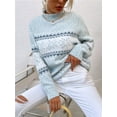 thumbnail image 6 of Women’s Snowflake Christmas Sweater Casual Long Sleeve Knitted Pullover Sweaters Crewneck Loose Jumper Tops, 6 of 6