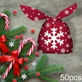 thumbnail image 4 of Bolsa de 50 piezas de golosinas navideñas de Injoyjo, bolsa para galletas y bocadillos para premios en el aula. Copo de nieve rojo, 4 of 9
