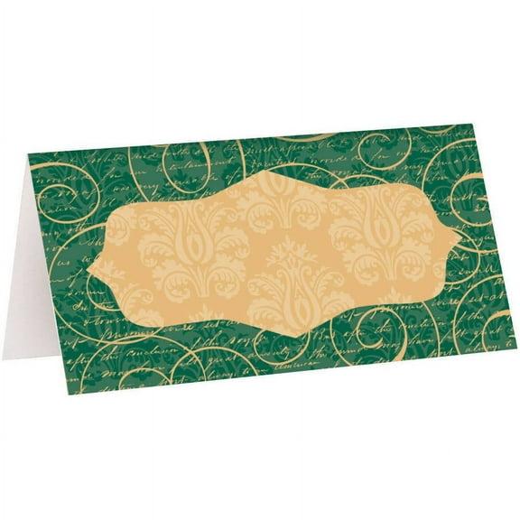 Unique Christmas Tree Holiday 2" Paper Place Cards, 16 CT, Green Yellow