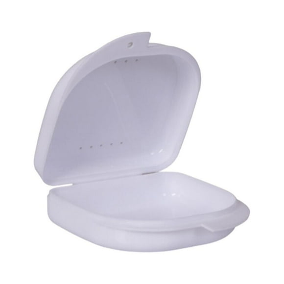 kurtrusly 2 Pieces Denture Storage Box Replacement Odorless Protective Dustproof Tear-resistant Organizing Draining Case Accessories White