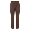 thumbnail image 4 of Sngxgn Woman Pants Women Casual Solid Pants Drawstring Elastic Waist Long Wide Leg Pants(Coffee,L), 4 of 5
