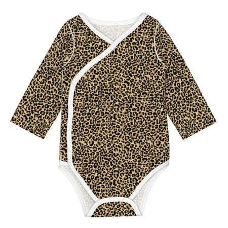 

Coaee Leopard Print for Soft Cotton Baby Long-Sleeve Bodysuit Girls Boys Bodysuit Romper