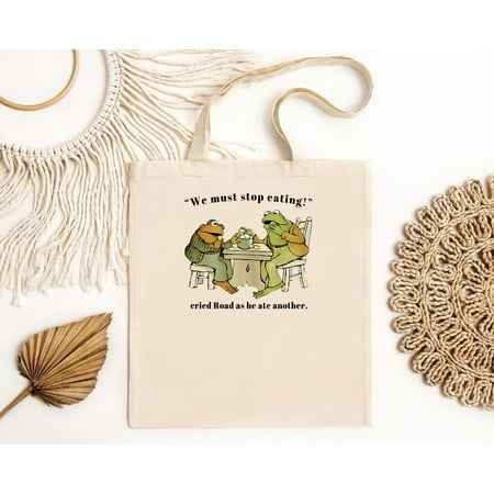 vintage Frog and Toad We Must Stop Eating Cried Toad As He Ate Another Vintage Tote Bag-TH20514
