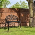 thumbnail image 3 of Zimtown 38 in Cast Aluminum Garden Bench  Patio Garden Bench Metal Park Bench for 2 Person, Black, 3 of 8