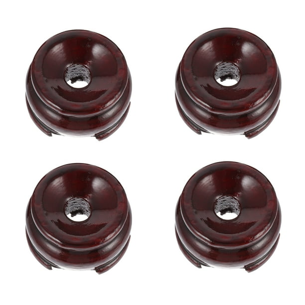 ColoMX Balón de madera de la esfera de cristal 4pcs Bandeja de la base de la bola práctica del soporte de la base de la bola