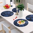 thumbnail image 2 of 15 Inch Round Grid Plate Mats Heat Non-Slip Resistant PVC Placemats for Kitchen Dining Table Decor Deep Blue Flower 4PCS, 2 of 5