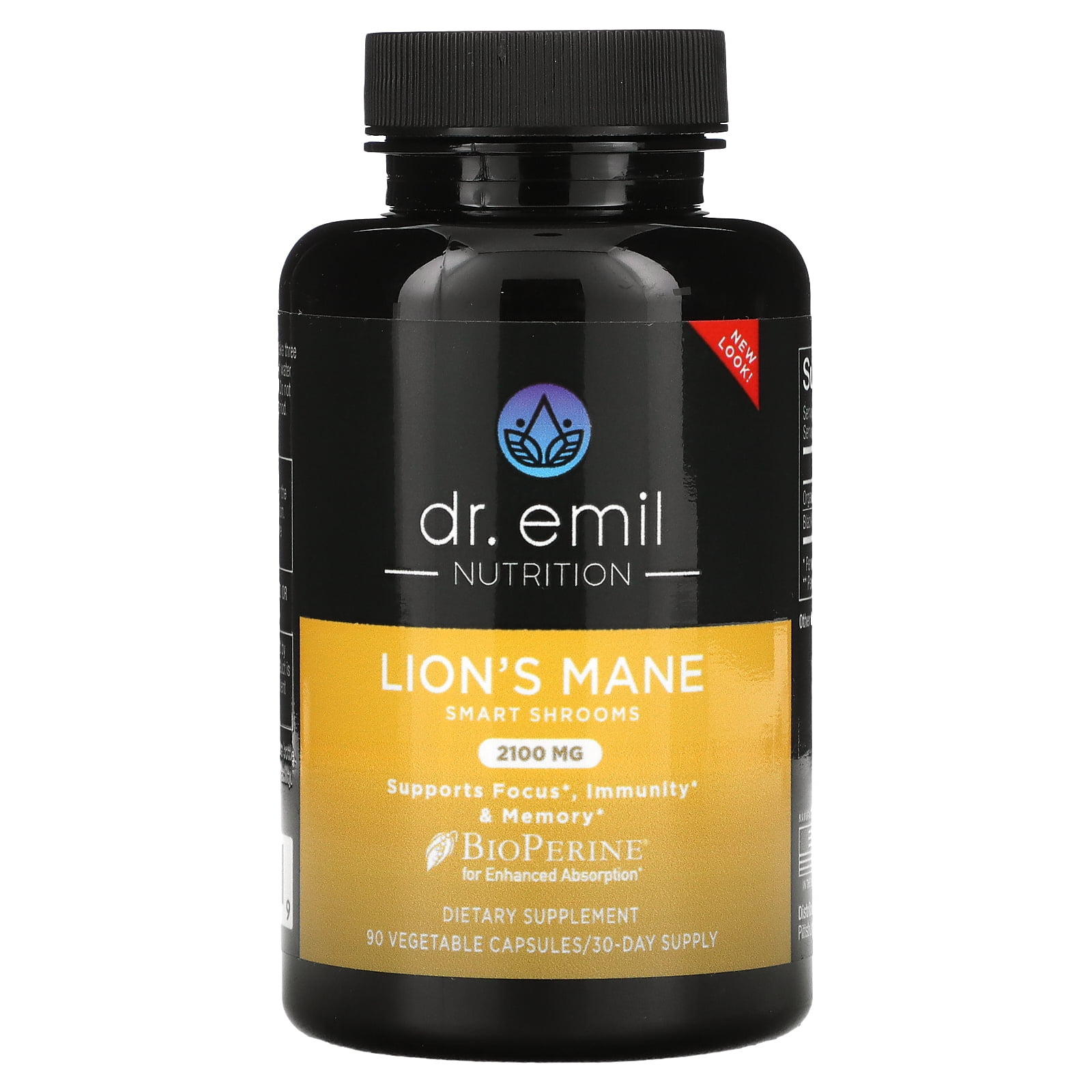 Lion's Mane Smart Shrooms, 2,100 mg, 90 Vegetable Capsules, Dr Emil Nutrition