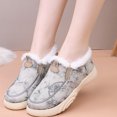 thumbnail image 2 of Mfakffe Women's Winter Boots Fuzzy Slip-On Plush Lined Comfort Shoes Canvas Upper Warm House Shoes for Indoor Outdoor Use, 2 of 5