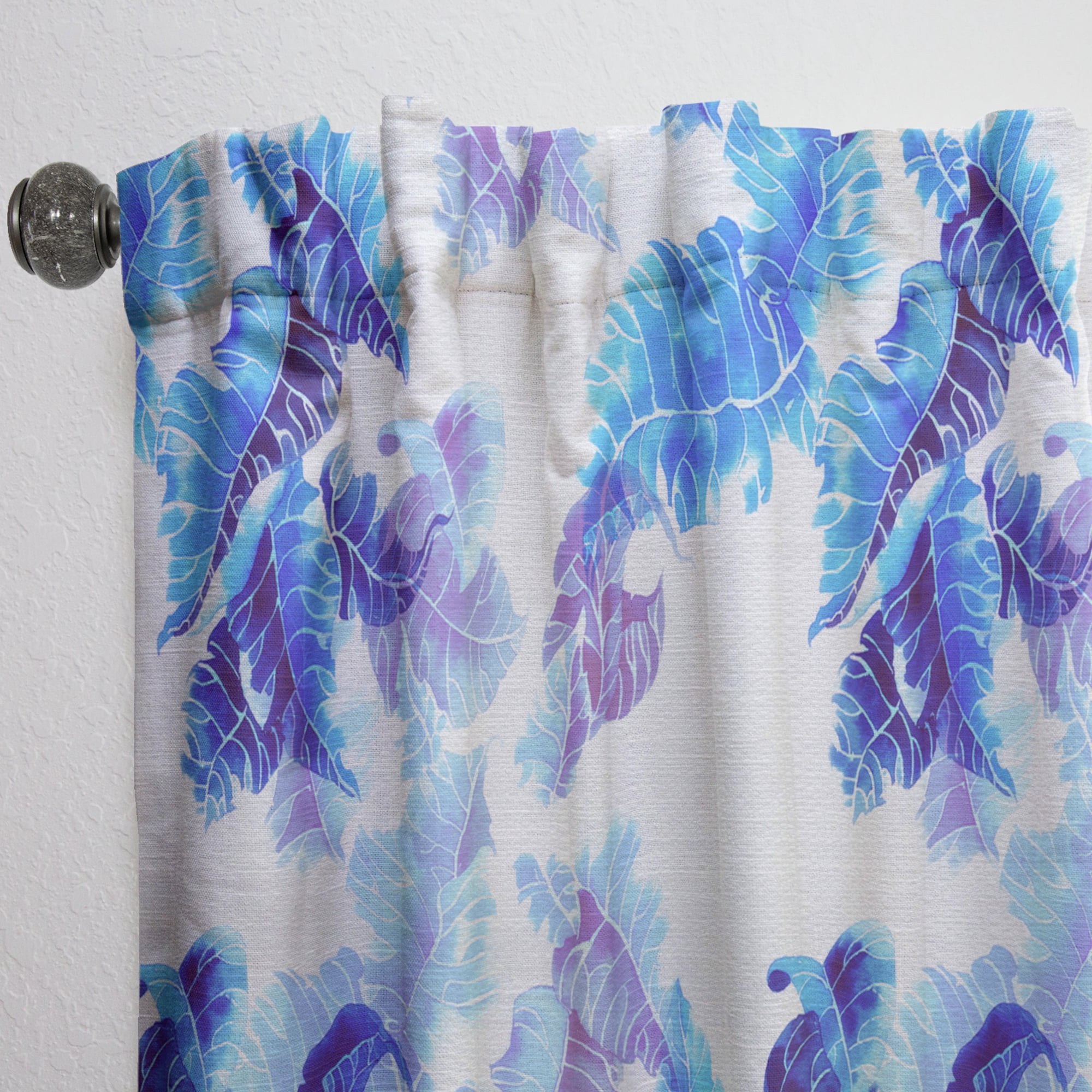 Designart 'Tropical Blue Mood V' Tropical Curtain Panel