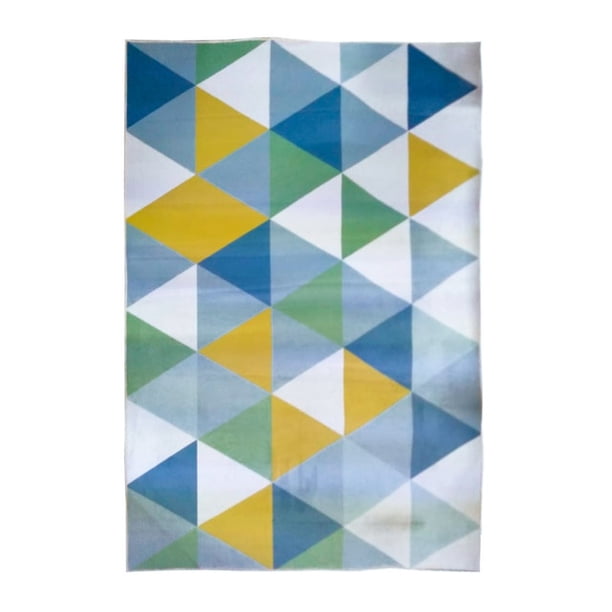 Tapete decorativo para sala estilo nórdico ilios innova modelo triángulos azules