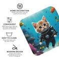thumbnail image 4 of Pofeuu Underwater Diving Cat Print Leather Coasters Set of 6, Round Cups Mugs Mat Pad for Home Kitchen Heat Resistant Drink Coasters,Square, 4 of 7