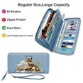thumbnail image 3 of OIDERY Long Zippered Purse Wallet for Women Credit Card Holder for Women Floral Surroundings Wolf Pup Serene Atmosphere Durable Polyester Lining Travel Accessory Card Holder, 3 of 11