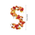 thumbnail image 3 of Fall Garland, Maple Leaf Autumn Garland 5.7Ft Artificial Hanging Leaves for Mantle Table Decorations for Home Front Door Outdoor Indoor Halloween Thanksgiving Fall Decor, 3 of 7