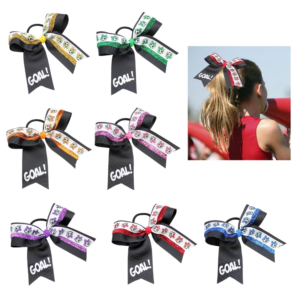 Miiottaa 10PCS Sport Fabric Hair Bowknots Supporter Hair Decorations Designed For Soccer Enthusiasts And Party Styling
