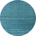 thumbnail image 1 of Ahgly Company Indoor Round Contemporary Blue Ivy Blue Abstract Area Rugs, 7' Round, 1 of 6