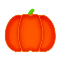 XKHBDL Silicone Pumpkin Suction Plates for Babies, Stick to High Chair Trays and Table, Divided Baby Dishes, Perfect Kids Plates, BPA FREE
