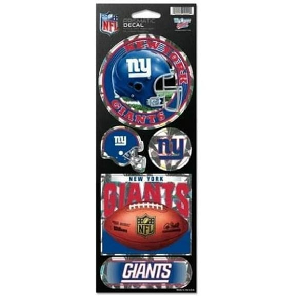 NFL New York Giants Prismatic Stickers, Team Color, One Size