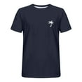 thumbnail image 4 of Ecqkame T-Shirts for Men Print Round Neck Casual Fashion Short Sleeve T-Shirts Blouses Men's T-Shirts Dark Blue L, 4 of 5