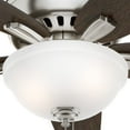 thumbnail image 3 of Hunter 42 inch Indoor Ceiling Fan with LED Light - Ceiling Fan with Pull Chain, For Bedroom or Living Room, Low Profile Mount, No Remote, 5 Blades, Includes Bulbs - Newsome 51082, Brushed Nickel, 3 of 15