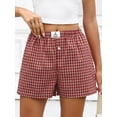 thumbnail image 3 of ANRABESS Boxer Shorts for Women Pajama Gingham Shorts 2026 Summer Casual Lounge Shorts Elastic Waist Beach Sleep Shorts Trendy Y2K Plaid Pajama Bottoms with Pockets, 3 of 10
