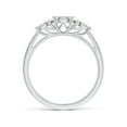 thumbnail image 2 of ANGARA Natural Composite Diamond Three Stone Ring in 14K White Gold for Women (Size-3mm| Color-I-J| Clarity-I1-I2) | April Birthstone, Anniversary, Jewelry Gift for Women | Natural Diamond Ring, 2 of 8