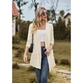 thumbnail image 3 of Anbech Solid Color Women's Cardigan Open Front Shirt with Pockets Long Sleeve Button Design Outwear, 3 of 8