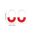 thumbnail image 4 of Qarigey Pendientes colgantes multicolor liso semicírculo acrílico mujer pendiente regalo de aniversario elegante gancho para la oreja boda playa blanco Ropa, zapatos y accesorios Miscelánea Rojo Qarigey AP010380-02, 4 of 6