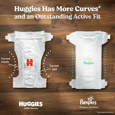 Huggies Little Movers Baby Diapers, Size 3 (16-28 lbs), 168 Ct (Select for More)