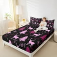 thumbnail image 4 of Manfei Christmas Reindeer Print Full Size Sheets, Stars Xmas Tree Bed Sheets, Winter Snowflake Sheet Sets, Microfiber Bedroom Decor, 4 Pieces, 4 of 7