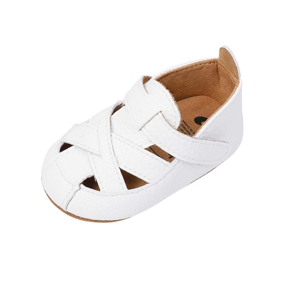 Odeerbi Baby Infant Boys Girls Soft Sole Shoes Slip Resistant Prewalker Summer Non Slip Baby Shoes White