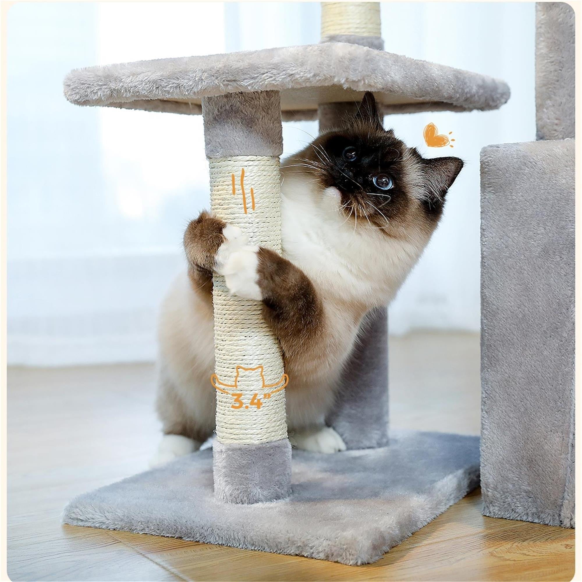 Pefilos 28" Cat Tree Houses for Indoor Cats, Cute Cat Condo for Multiple Cats Cat Climb Holder Cat Tower, Gray Pefilos 28" Cat Tree Houses for Indoor Cats, Cute Cat Condo for Multiple Cats Cat Climb Holder Cat Tower, Gray