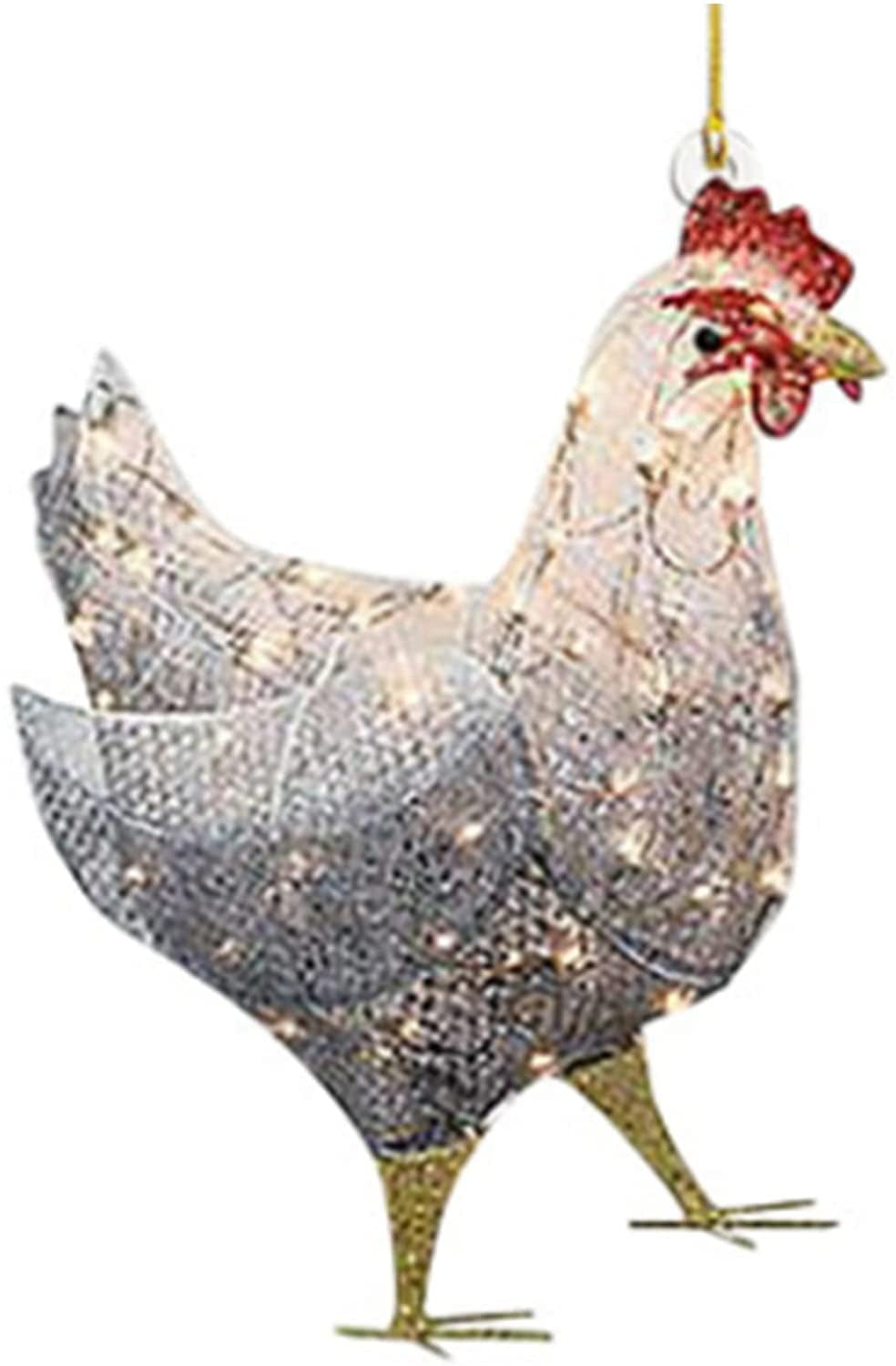 Spring hue LightUp Chicken with Scarf Holiday Decor, Party Decorations