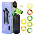thumbnail image 1 of La mejor opción de regalo! 650 ml botella de agua deportiva Alr sin BPA con pajita, botellas de bebida con 7cápsulas de sabor, taza de agua perfumada con fragancia de frutas Army Green, 1 of 7
