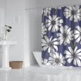 thumbnail image 2 of Waterproof Blue Pattern with White Daisy Shower Curtain 72x72 Inch Boho Style Polyester Unique Shower Curtain for Bathroom Hotel Home Decor with 12 Plastic Hooks, 2 of 5