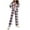 White, variant on Women's Plaid Pajama Sets Long Sleeve Button Down Sleepwear Wide Leg Elastic Waisted Trousers Nightwear Lightweight Breathable Soft Fashion Checkered Loungewear Sets White M