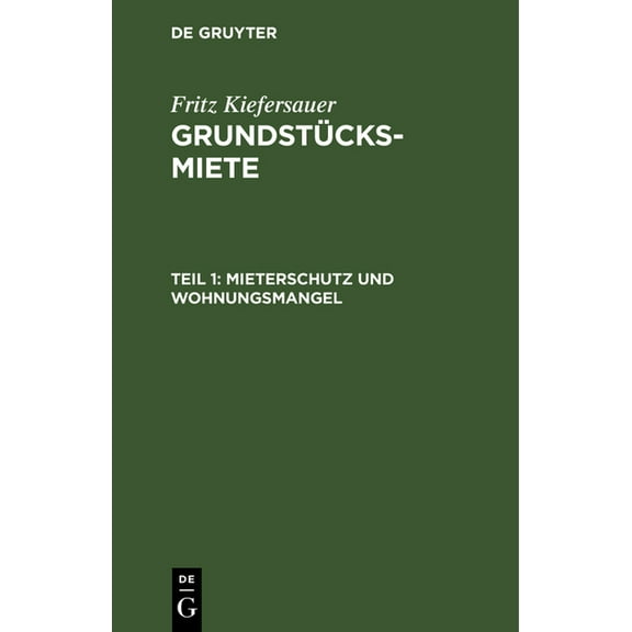 Mieterschutz Und Wohnungsmangel (Hardcover)
