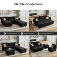 thumbnail image 4 of HONBAY Velvet Sectional Sofa Bed Couches Set for Living Room, Black, 4 of 7