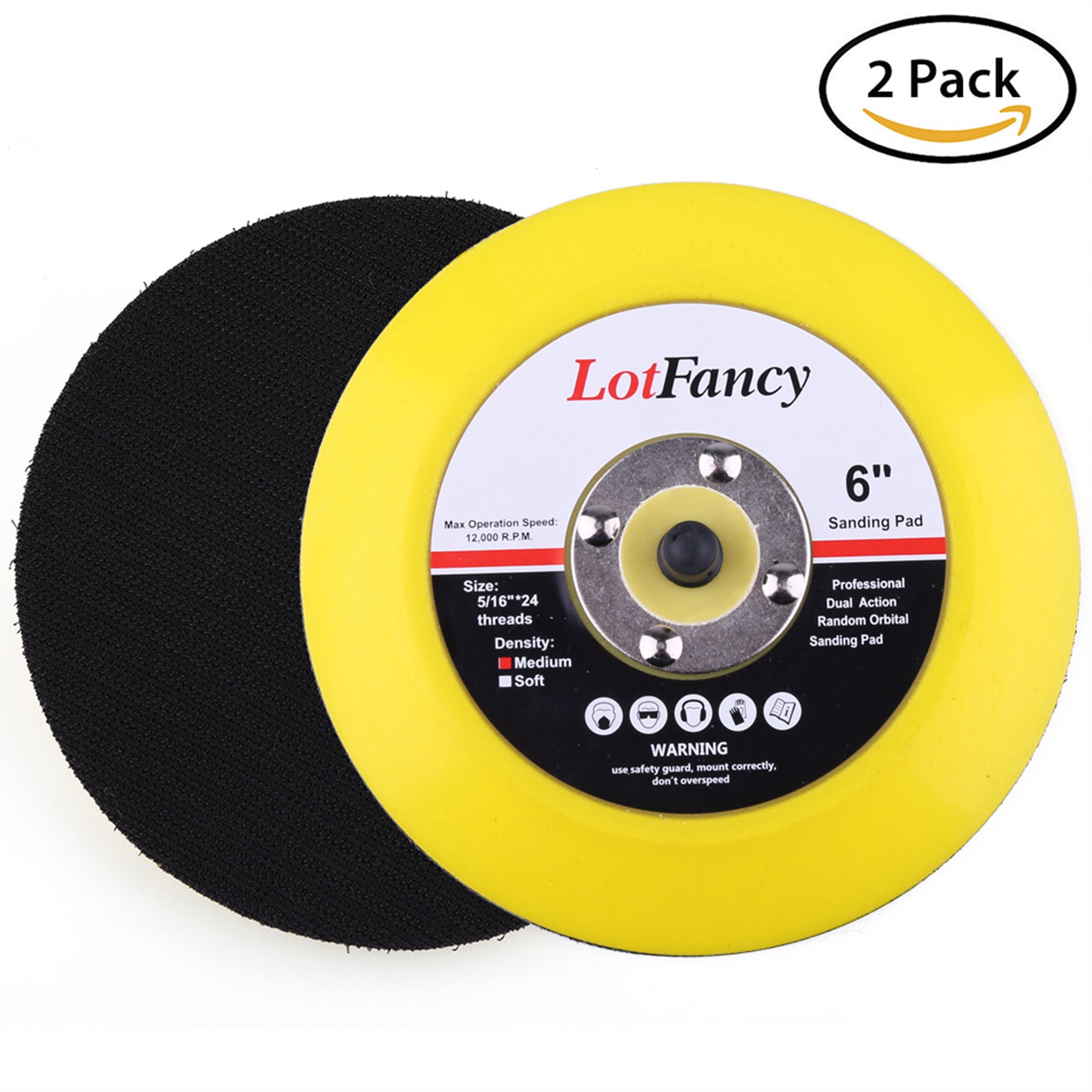 6Inch Hook and Loop Backing Plates by LotFancy DA Air Random Orbital