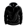 thumbnail image 5 of Fashion YLSDY Mens Half Zip Hoodie for Casual Fleece Lightweight Regular Long Sleeve Sherpa Lined Winter Warm Pullover Sweatshirts Black XXXL, 5 of 8