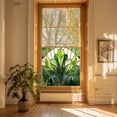 thumbnail image 5 of Window Privacy Film 19.7 x 19.7 Inch Removable Static Cling Tiffany Style Stained Glass Window Film Decorative Double-Sided Floral Window Clings for Home Office Living Room, Green3, 5 of 9