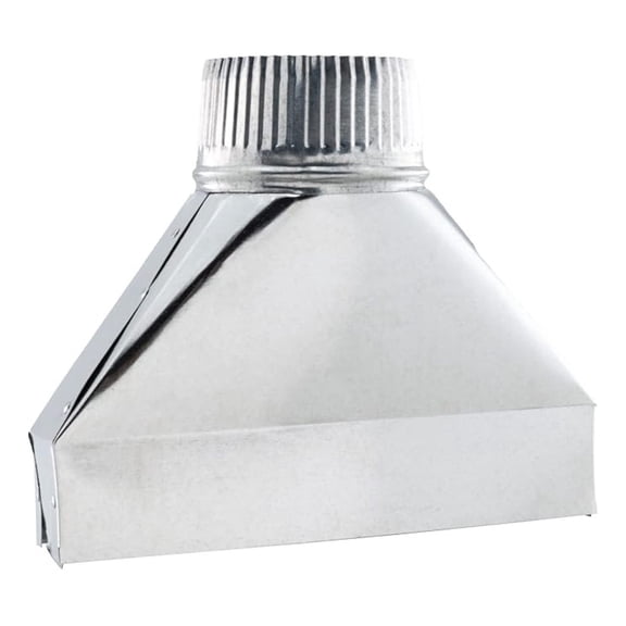 RV Ducting 4-Inch Straight Register Boot | Straight Crimped Boot | Galvanized | 2-1/4" x 10" x 4"