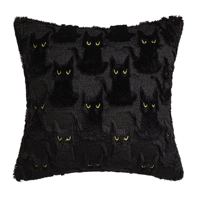 Covers Throw Cushion Polyester Fabric 3D Textured Halloween Theme Hidden Zipper for Sofa Bedroom Living Room Home Housewarming 18x18 Inch